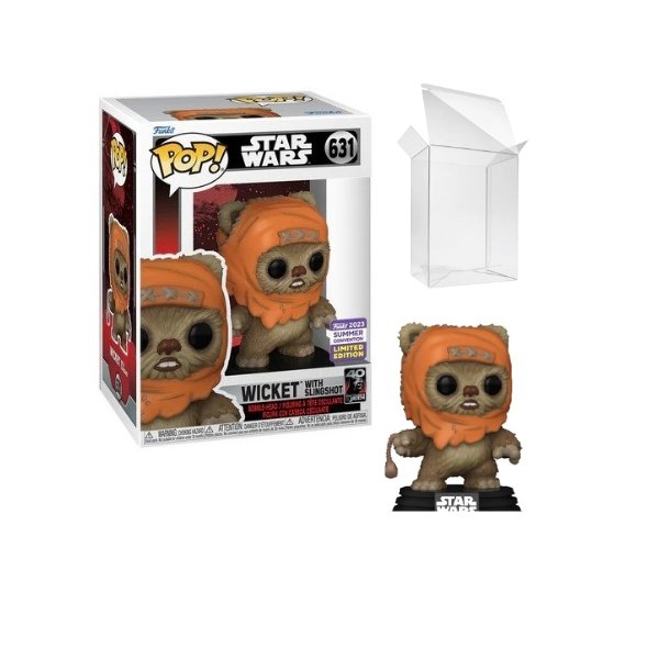 Funko Pop! Star Wars Episode VI: Return of the Jedi - Wicket with Slingshot 40th Anniversary Pop! Vinyl Figure (2023 Summer Convention Exclusive)