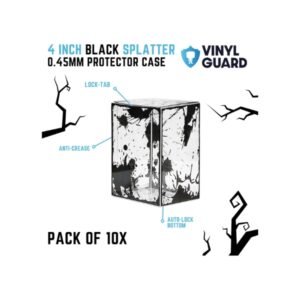 Vinyl Guard 10 Pack: 4 Inch Guard Black Blood Splatter - Protector Cases Auto Lock - 0.4mm