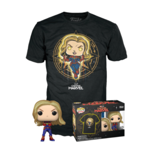 Funko Pop! Tee Box - Marvel Captain Marvel (2019) - Captain Marvel Diamond Glitter T-Shirt Box Set - Maat XL