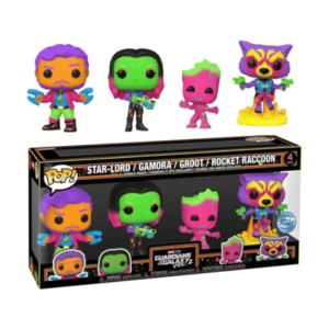 Funko Pop! 4-pack Marvel Guardians of the Galaxy Vol 2 - Star Lord Gamora Groot Rocket Rackoon Blacklight