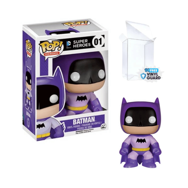 Funko Pop! DC Comics Super Heroes - Batman #01 Vaulted Purple [Condition: 7/10]