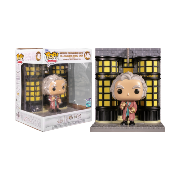 Funko Pop! Deluxe Harry Potter - Garrick Ollivander with Ollivanders Wand Shop Diagon Alley Diorama Deluxe (2022 Funkon Convention Exclusive)