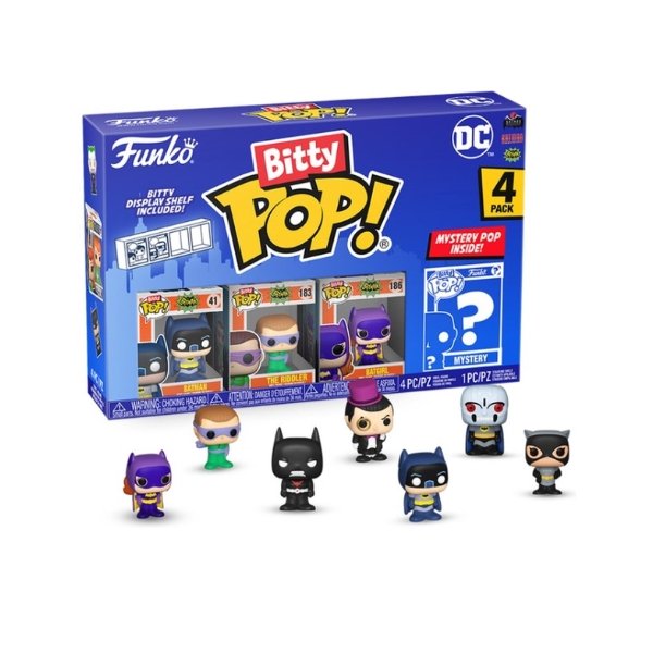 Funko Bitty Pop! DC Batman 4-Pack Series 2 - The Joker 06 - Batgirl 154 - Batman 144 + Mystery