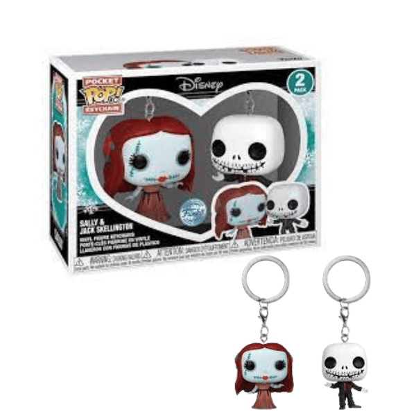 Funko Pocket Pop! Keychain 2-Pack: The Nightmare Before Christmas - Holiday Jack en Sally