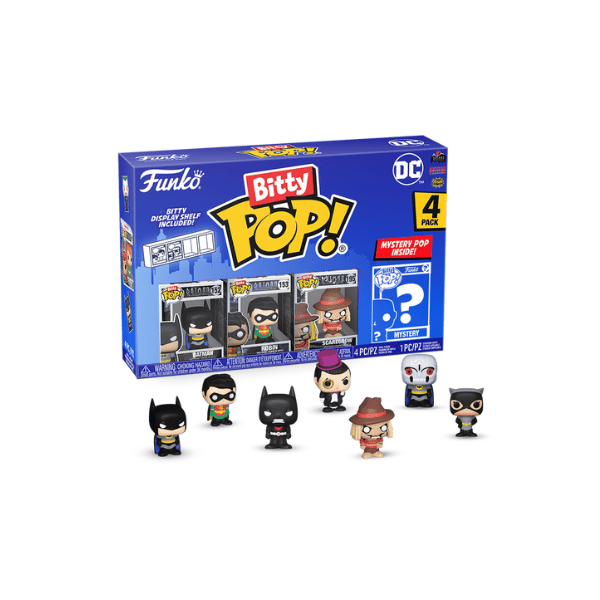 Funko Pop! Bitty - DC Comics 4-Pack Serie 1 - Batman - Robin - Scarcrow + Mystery