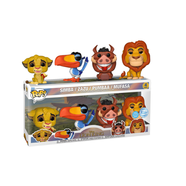 Funko Pop! Disney The Lion King (1994) - Glitter Simba, Zazu, Pumbaa & Mufasa Exclusive Glitter