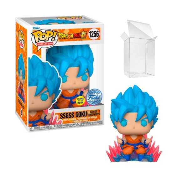 Funko Pop! Dragon Ball Super - SSGSS Goku (Kaio-ken Times Twenty) #1256 Glow in the Dark Exclusive