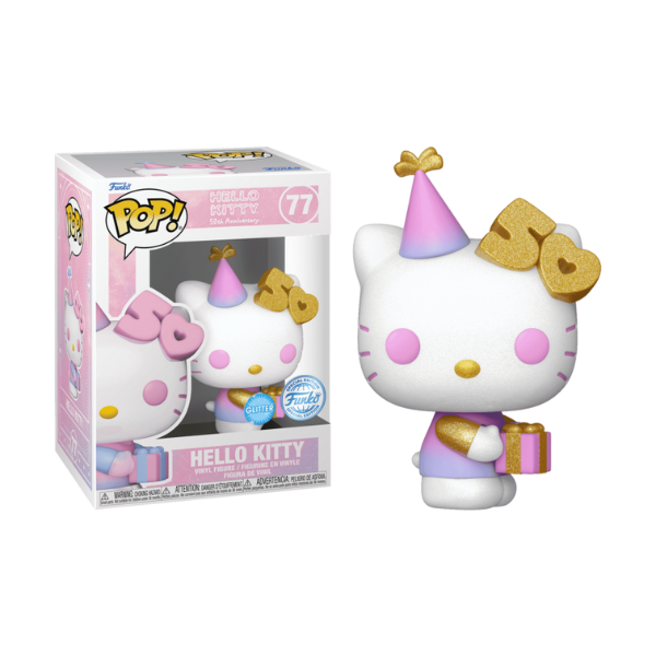 Funko Pop! Hello Kitty - Hello Kitty with Present 50th Anniversary Glitter