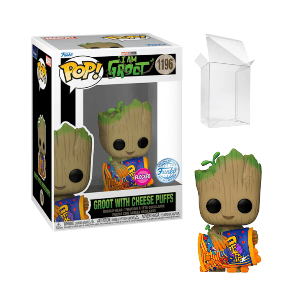 Funko Pop! I Am Groot (2022) - Groot with Cheese Puffs Flocked Exclusive