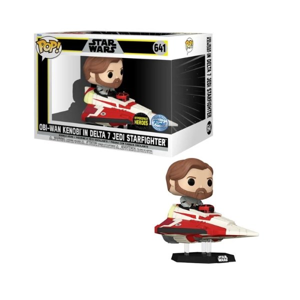 Funko Pop! Rides Star Wars The Clone Wars - Obi-Wan Kenobi in Delta-7 Jedi Starfighter #641