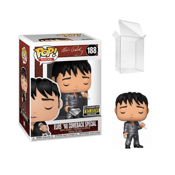 Funko Pop! Rocks: Elvis Presley - '68 Comeback Special #188 Diamond Collection Exclusive