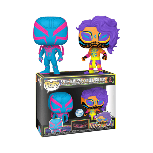 Funko Pop! Spider-Man: Across the Spider-Verse - Spider-Man 2099 & Spider-Man India Blacklight Exclusive