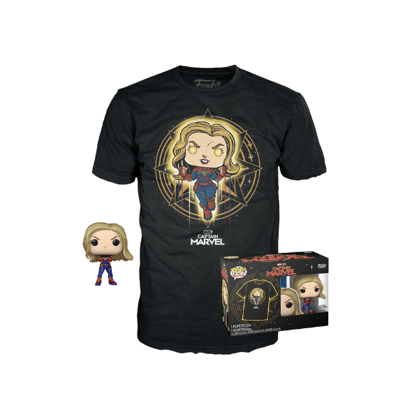 Funko Pop! Tee Box - Marvel: Captain Marvel (2019) - Captain Marvel Diamond Glitter T-Shirt Box Set - Maat XS