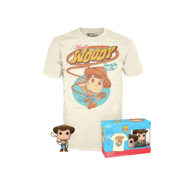 Funko Pop! & Tshirt Box: Disney Toy Story 4 - Sheriff Woody Metal #522 Exclusive (Size L)