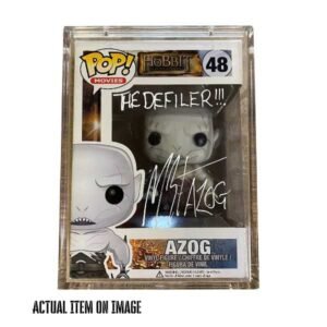 Manu Benett Signed Funko Pop + Quote ''Let the Lands Run with Blood .. '' - Hobbit Azog #48