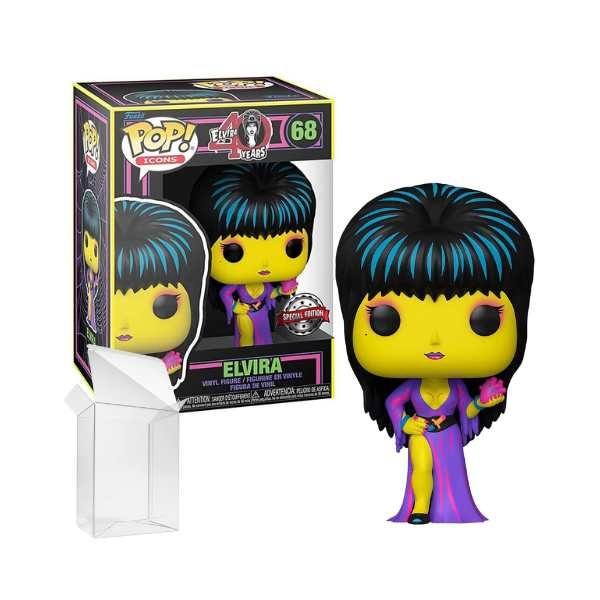 Funko Pop! Icons: Elvira (Blacklight) 40 Years #68 Special Edition