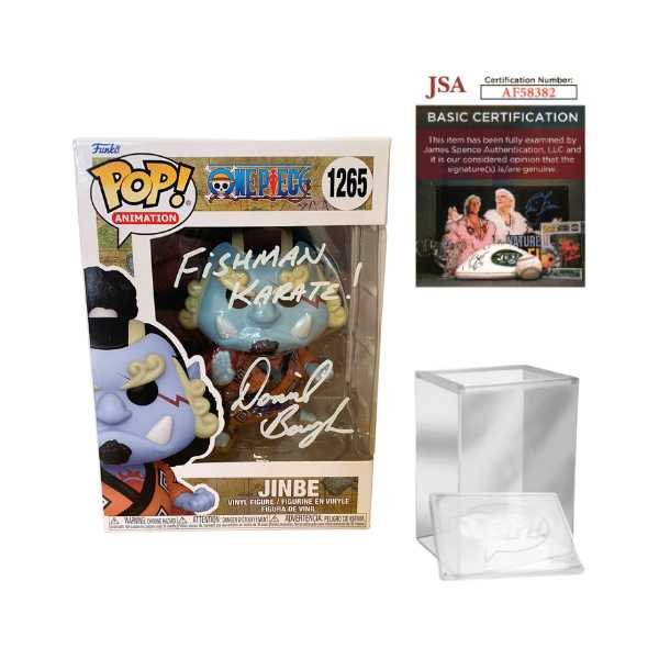 Signed by Daniel Baugh - Funko Pop! Animation: One Piece - Jinbe #1265 [Autographed W/Quote] + COA