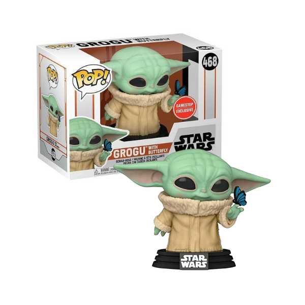 Funko Pop! Star Wars: Grogu With Butterfly #468 Gamestop Exclusive