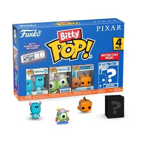 Funko Bitty Pop! 4-Pack Disney Pixar: Monsters Inc. - Sulley, Mike, Nemo + Mystery