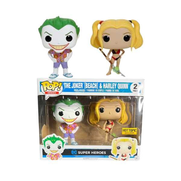 Funko Pop! DC Comics: The Joker [Beach] & Harley Quinn 2-Pack Hot Topic Exclusive [7.5/10]