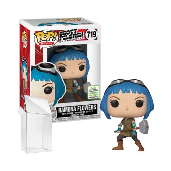 Funko Pop! Movies: Scott Pilgrim - Ramona Flowers Blue Hair with mallet #719 ECC Convention Shared Exclusive