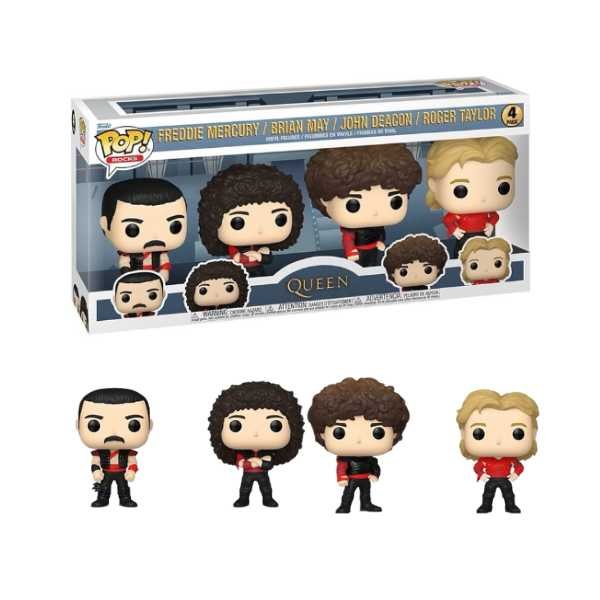 Funko Pop! Rocks: Queen - Freddie Mercury / Brian May / John Deacon / Roger Taylor - 4 Pack