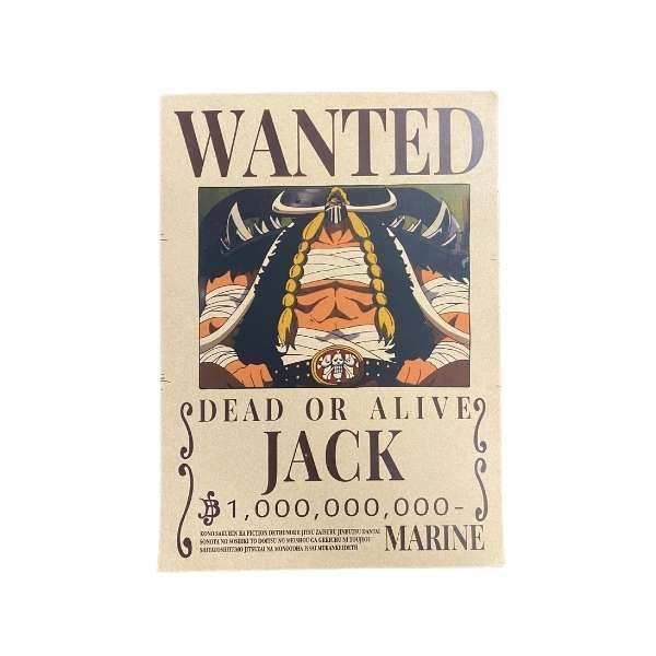 One Piece Wanted Dead or Alive Bounty Poster [21 x 29,7 cm] A4 - ''Jack''