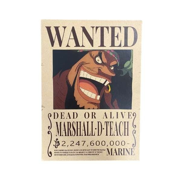 One Piece Wanted Dead or Alive Bounty Poster [21 x 29,7 cm] A4 - ''Marshall-D-Teach''