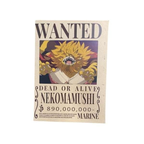 One Piece Wanted Dead or Alive Bounty Poster [21 x 29,7 cm] A4 - ''Nekomamushi''