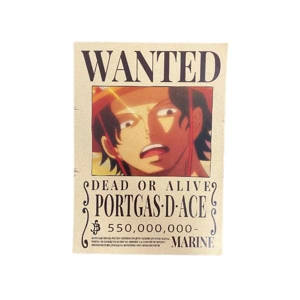 One Piece Wanted Dead or Alive Bounty Poster [21 x 29,7 cm] A4 - ''Portgas-D-Ace''