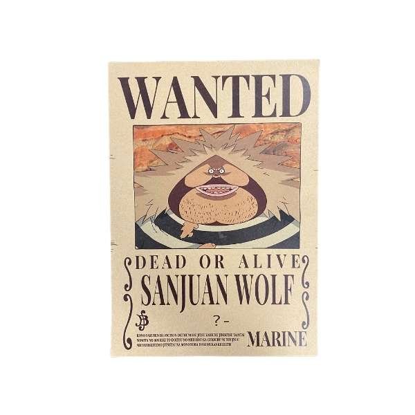 One Piece Wanted Dead or Alive Bounty Poster [21 x 29,7 cm] A4 - ''Sanjuan Wolf''