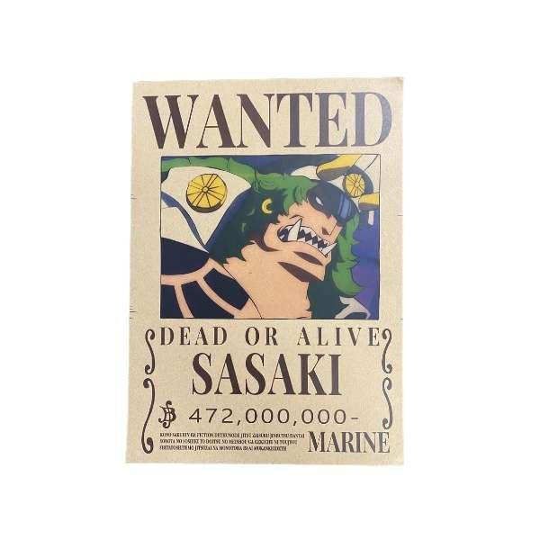 One Piece Wanted Dead or Alive Bounty Poster [21 x 29,7 cm] A4 - ''Sasaki''