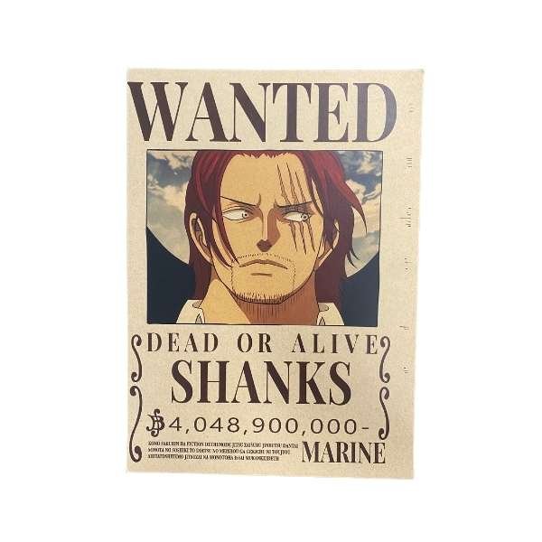 One Piece Wanted Dead or Alive Bounty Poster [21 x 29,7 cm] A4 - ''Shanks''