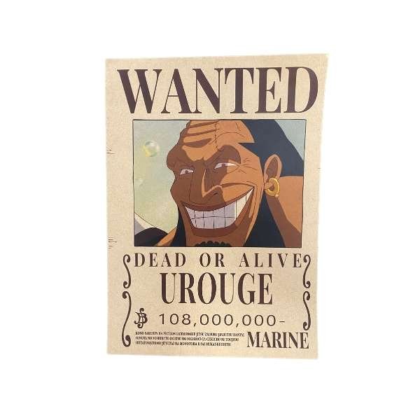 One Piece Wanted Dead or Alive Bounty Poster [21 x 29,7 cm] A4 - '' Urouge'