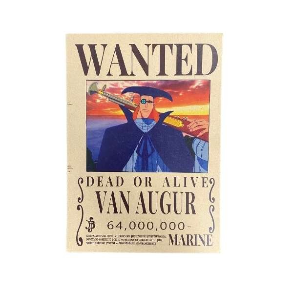 One Piece Wanted Dead or Alive Bounty Poster [21 x 29,7 cm] A4 - ''Van Augur''