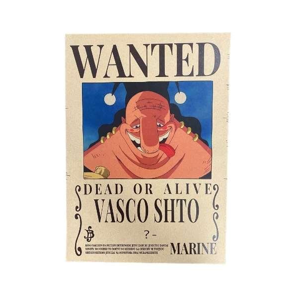 One Piece Wanted Dead or Alive Bounty Poster [21 x 29,7 cm] A4 - ''Vasco Shto''