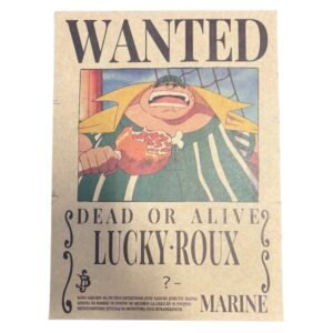 Wanted Dead or Alive Bounty Poster [21 x 29,7 cm] A4 - Lucky Roux