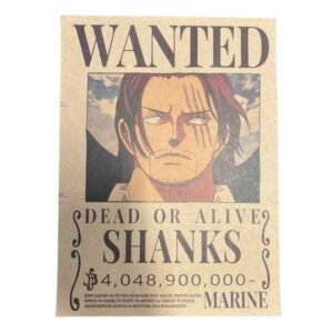 Wanted Dead or Alive Bounty Poster [21 x 29,7 cm] A4 - Shanks