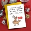 Enluxe Grappige Kerstkaart' I Nearly Didn't Buy You This Card Because It Was Two Fcking Deer' – Sarcastische Kerstkaart voor HemHaar – Uniek Cadeau met Luxe Envelop – Perfect voor Vrienden en Familie