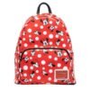 LoungeFly Disney - Minnie Mouse Polka Dots Red 10” Faux Leather Mini Backpack