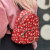 LoungeFly Disney - Minnie Mouse Polka Dots Red 10” Faux Leather Mini Backpack