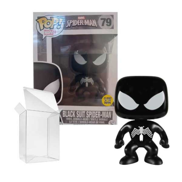 Funko Pop! Marvel: Black Suit Spider-Man #79 Walgreens Glow Exclusive