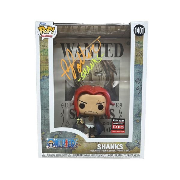 SIGNED by Brandon Potter - Funko Pop! One Piece: Shanks Wanted Poster #1401 Entertainment Expo 2024 Exclusive (Signed by Brandon Potter, JSA Authenticated)