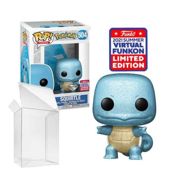 Funko Pop! Games: Pokemon - Squirtle Diamond Exclusive #504 (2021 Summer Virtual FunKon)