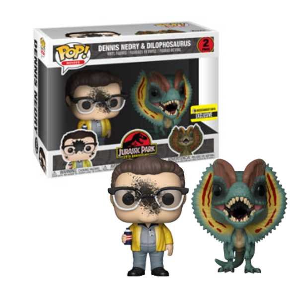 Funko Pop! Movies: Jurassic Park - Dennis Nedry & Dilophosaurus 2-Pack Entertainment Earth Exclusive