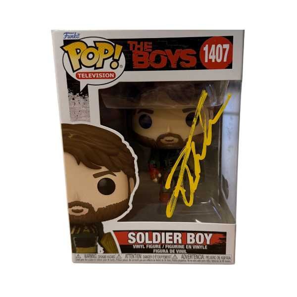 Jensen Ackles Signed Funko Pop! The Boys: Soldier Boy #1407 (Yellow Marker) (/w Beckett COA)