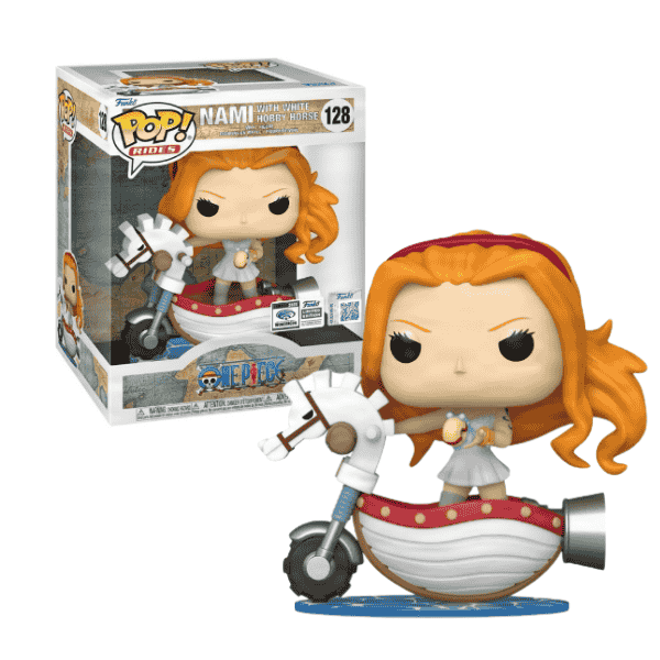 Funko Pop! Animation One Piece - Nami with White Hobby Horse #128 Ride Wondercon Shared Funko Exclusive