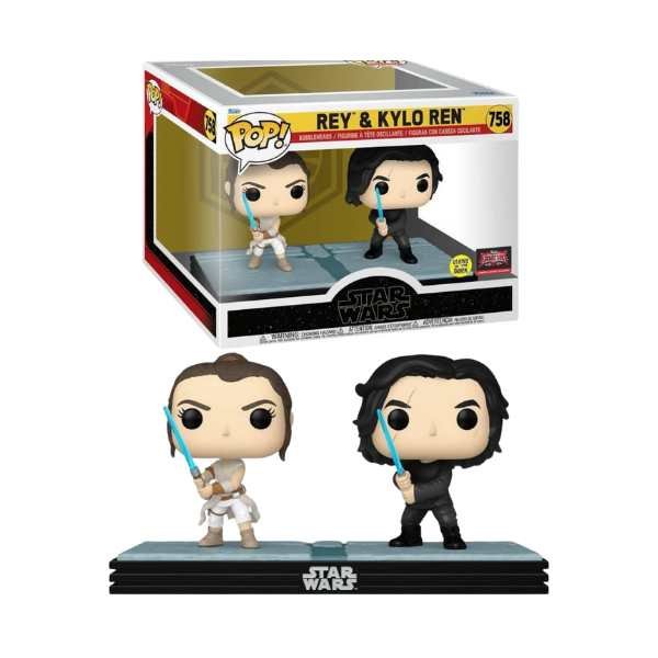 Funko Pop! Star Wars: Rey & Kylo Ren #758 Glows in the Dark Targetcon Exclusive