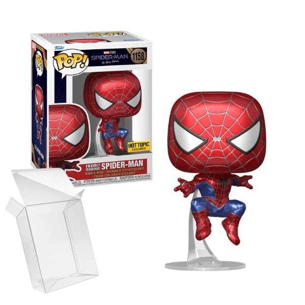 Funko Pop! Marvel Studios: Spider-Man No Way Home - Friendly Neighborhood Spider-Man (Metallic) #1158 Hot Topic Exclusive